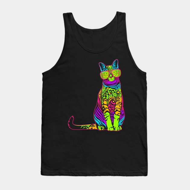 80s cat Tank Top by ElectricPeacock